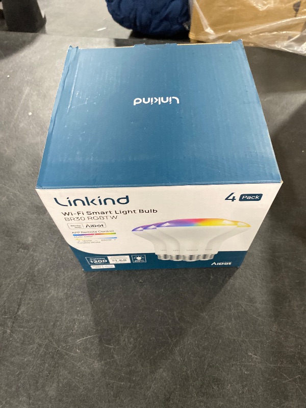 Photo 1 of Linkind BR30 Smart Light Bulbs,1200LM Smart Flood Light Bulbs Compatible with AiDot App, Alexa, Google Home, E26 RGBTW Recessed Color Changing Bulbs, 2.4GHz WiFi Only, LED Light Bulbs 14W=85W,4Pack