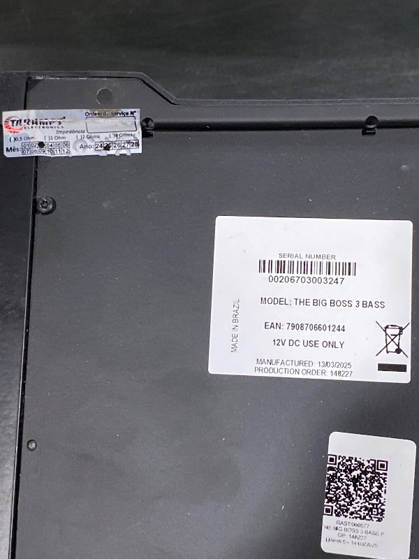Photo 1 of Taramps The Big Boss 3 Bass Black Amplifier 3000 Watts RMS 0.5 to 2 Ohms Multi Impedance, Amp Class D Monoblock, 108 RGB Effects, Crossover, Bass Boost, Car Audio System, Automatic Impedance, Smart 3k