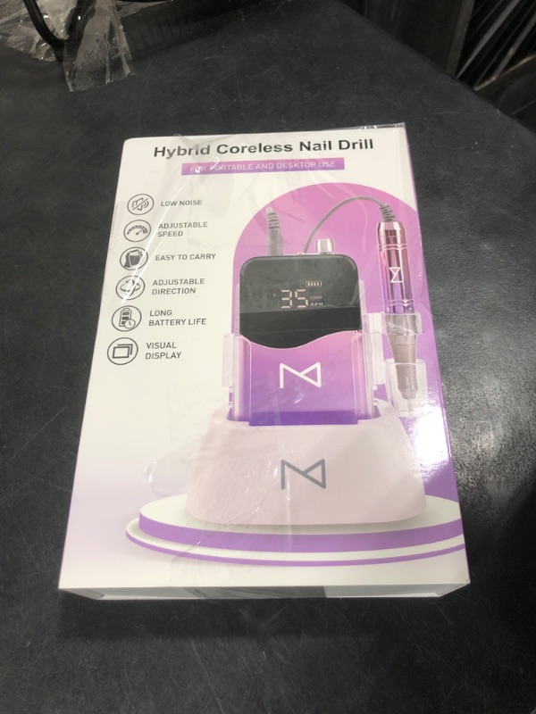 Photo 1 of M Mase Professional Nail Drill Machine, Coreless 2-in-1 (Unicorn Purple)