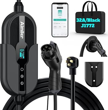 Photo 1 of AIMILER Level 2 Electric Vehicle (EV) Charger(WIFI APP/Plug-play), 32A, 25ft Cable ETL Certified, 220V-240V NEMA 14-50P Plug EVSE w/ J1772 Connector, Portable EV Car Charging Stations for Home Level 2