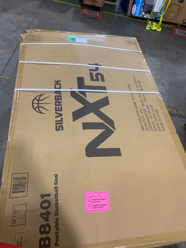 Photo 1 of Silverback NXT Portable Adjustable 10ft Outdoor Basketball Hoop - 50" and 54" Basketball Goal Backboard Available - Assembles in 90 Minutes, Alloy Steel, Black
