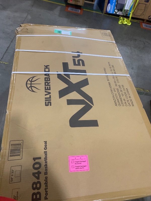 Photo 1 of Silverback NXT Portable Adjustable 10ft Outdoor Basketball Hoop - 50" and 54" Basketball Goal Backboard Available - Assembles in 90 Minutes, Alloy Steel, Black