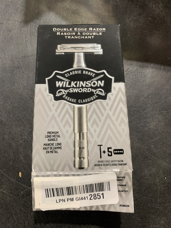 Photo 1 of Wilkinson Sword Double Edge Safety Razor, 1 Metal Handle & 5 Razor Blades