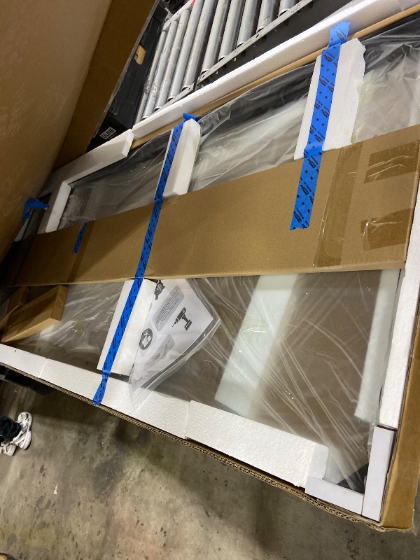 View 2 of ENSO SENKA 30.8-32" x 72" Frameless Pivot Glass Shower Door, Matte Black