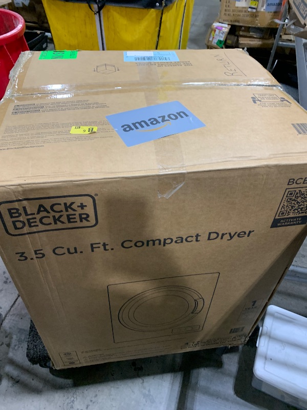 Photo 1 of BLACK+DECKER 3.5 Cu. Ft. Portable Dryer, 13.2 lb. Capacity, 120V, BCED37