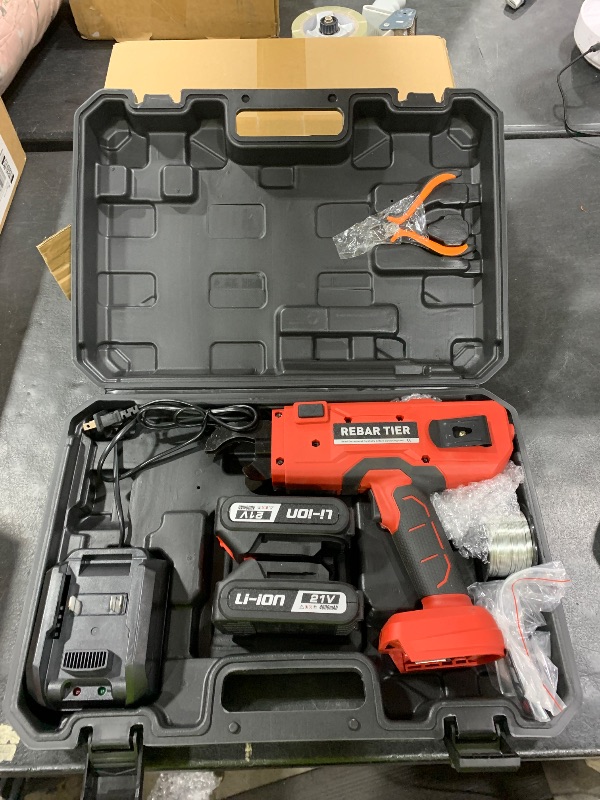 Photo 1 of Rebar Tying Machine, Automatic Rebar Tie Gun, Electric Cordless Wire Twister Tool, Battery Powered 1-9 Tightness Adjustable for ? 0.3" to 1.3" Rebars