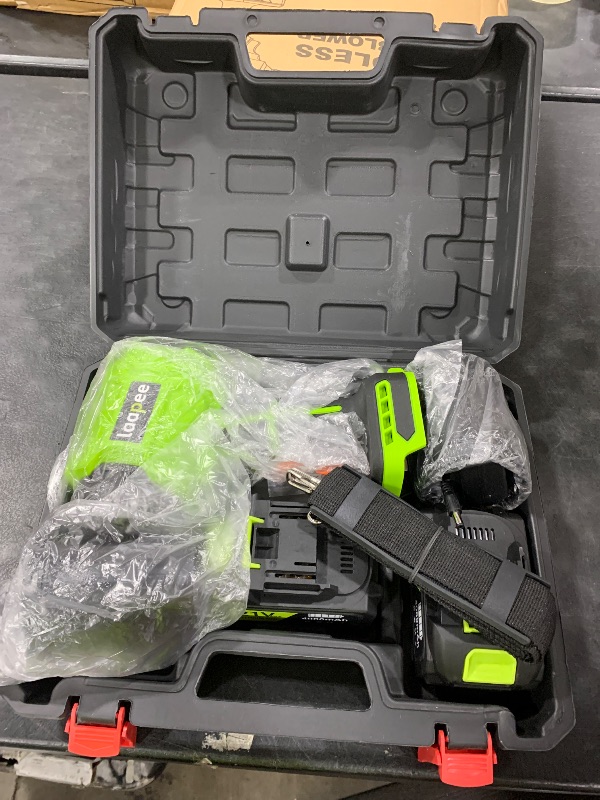 Photo 1 of Leaf Blower Cordless,Battery Powered 800,000 RPM Electric Leaf Blower with 2 x 4.0Ah Battery and Charger Handheld Blowers for Lawn Care,Dust,Snow,Car Blowing Water with 2 Extended Nozzle