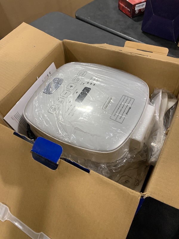 Photo 1 of Novaspark Low Carb Rice Cooker Stainless Steel Inner Pot, Mini Stainless Steel Rice Cooker Small 5 Cup, LED Display Low Sugar Rice Maker, 24H Timer and Auto Keep Warm, White Rice/Porridge/Oatmeal, White