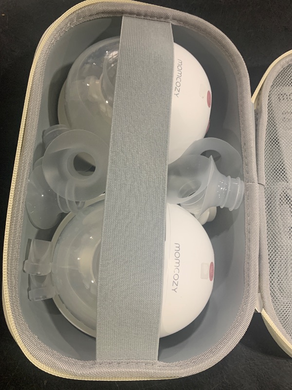 Photo 1 of Momcozy M5 Smart APP Controlled Wearable Breast Pump, Hands-Free Wireless Electric Pump, 3 Modes 9 Suction Levels, BPA-Free, Portable Lightweight, 24mm Flange, 2-Pack Cozy Red