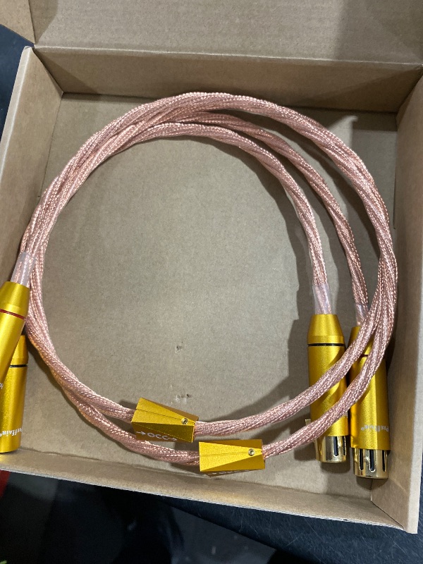 Photo 1 of Preffair X461 5N OCC Copper Balanced Cables with 3 Pins XLR Female to Male Connectors 15AWG/4 x 1.5mm2, 1 Pair for Audiophile Turntable, AMP, DAC (X461XR1819G, 1M/3.3FT)