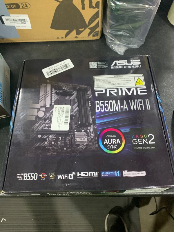 Photo 1 of ASUS Prime B550M-A WiFi II AMD Micro ATX Motherboard with PCIe 4.0, WiFi 6, ECC Memory, HDMI 2.1, RGB Header