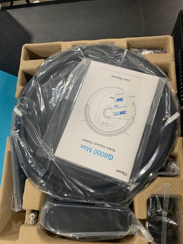 Photo 1 of Tikom Robot Vacuum and Mop Combo, 5000Pa Robotic Vacuum Cleaner, 150 Min Max, App & Remote Control, Ideal for Hard Floor, Carpet, Pet Hair, Self-Charge(G8000 Max)