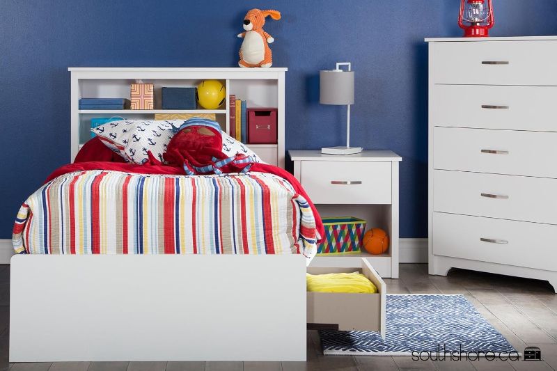 Photo 1 of South Shore Furniture Fusion Mates Bed with 3 Drawers, Twin, Pure White