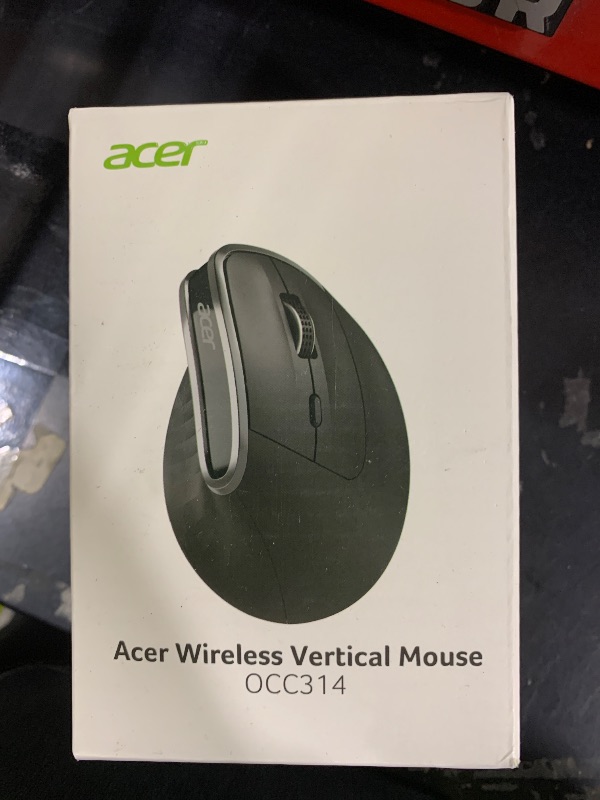 Photo 1 of Acer Ergonomic Mouse Wireless, Vertical Computer Mouse for Office, Ergo Mice Rechargeable for Medium to Large Sized Hands, 2.4GHz USB Receiver, 800/1200/1600 DPI, 6 Buttons for Laptop, PC and Desktop