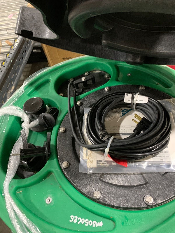 Photo 1 of Little Giant 9SF2V2D Pit Plus SR Sewage Basin System with 115-Volt, 4/10 HP, 6000 GPH 9SC-CIM Sewage Pump and 20-Ft. Cord, Green/Blue/Black, 509661