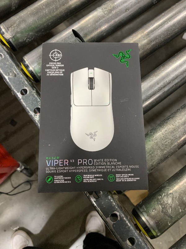 Photo 1 of Razer Viper V3 Pro Wireless Esports Gaming Mouse: Symmetrical - 55g Lightweight - 8K Polling - 35K DPI Optical Sensor - Gen3 Optical Switches - 8 Programmable Buttons - 95 Hr Battery - White