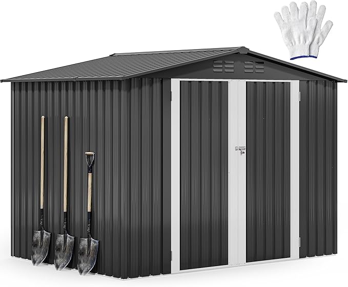 Photo 1 of Large Metal Outdoor Storage Shed, Heavy Duty Tool Storage Sheds for Backyard Patio Lawn