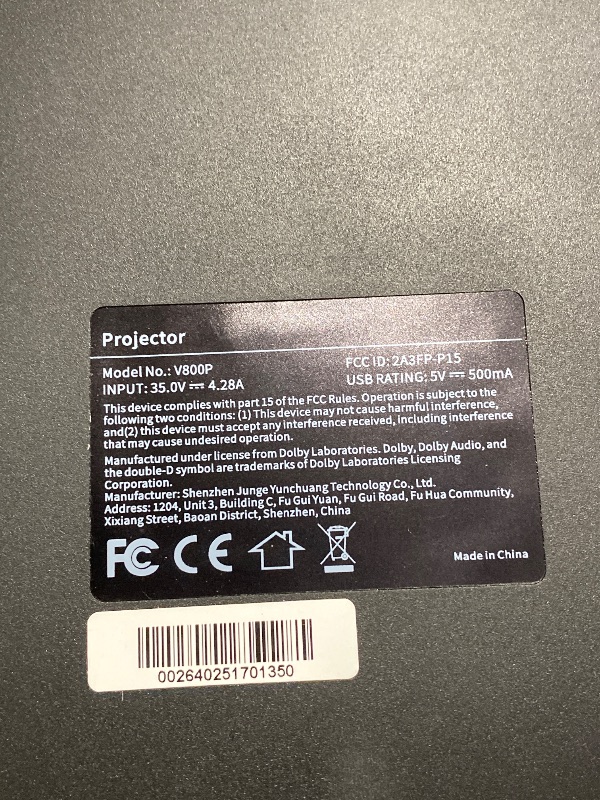 Photo 1 of Alvar 4K Smart Projector with 2500 ANSI Brightness, 50W Dolby Audio