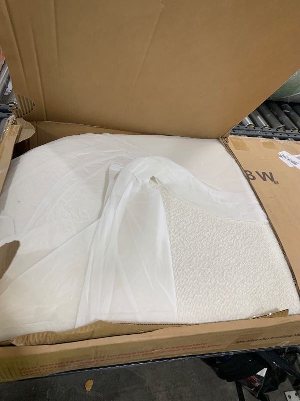 Photo 1 of Christopher Knight Home Queen Bouclé Upholstered Bed Frame - White