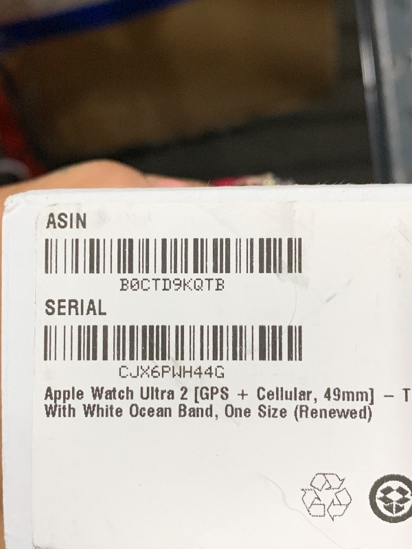 Photo 1 of Apple Watch Ultra 2 [GPS + Cellular 49mm] Smartwatch with Rugged Titanium Case & White Ocean Band. Fitness Tracker, Precision GPS, Action Button, Extra-Long Battery Life, Bright Retina Display