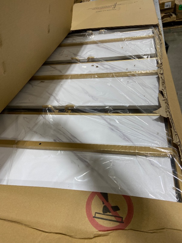Photo 1 of JSB 5-Tier Folding Bookshelf - White and Gold