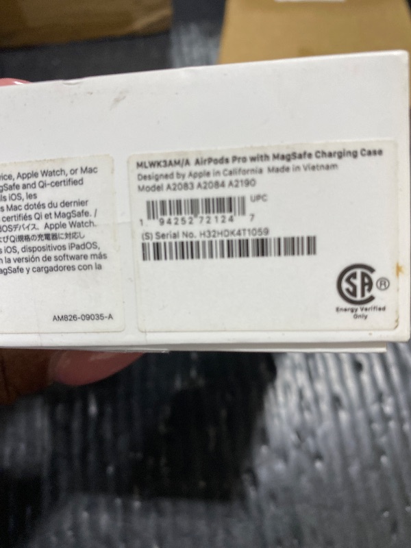 Photo 1 of Apple AirPods Pro (1st Generation) with MagSafe Charging Case