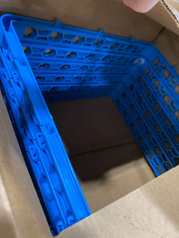 Photo 1 of Carlisle FoodService Products OptiClean Open Glass Rack Extender for Commercial Kitchens and Restaurants – 19.75" x 19.75" x 1.75" Dishwasher Glass Rack Extender – Honeycomb Design, Blue, (Pack of 6)
