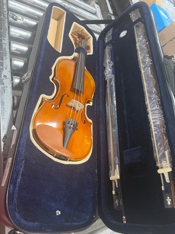Photo 1 of D Z Strad Violin - Model 300 - Light Antique Finish with Dominant Strings, case, bows, shoulder rest, and rosin (Full Size - 4/4 Violin) (4/4 - Full Size)