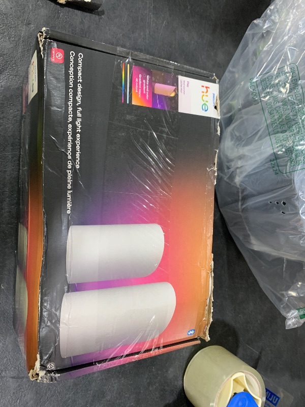 Photo 1 of Philips Hue Play Smart Wall Washer (White), White & Color Light with ColorCast Technology, Bluetooth Compatible - 2 Pack
