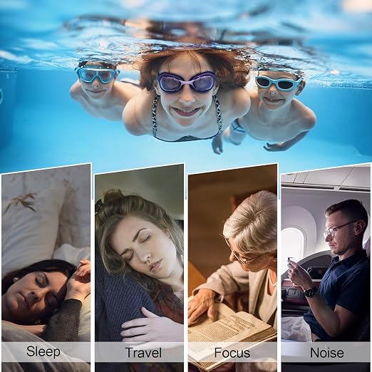 Photo 1 of Swimming Ear Plugs for Adults,3 Pairs Waterproof Reusable Silicone Swim Earplugs for Swimming Surfing Snorkeling Showering and Water Pool,Beach,Ocean (Adults & Teens 14+)