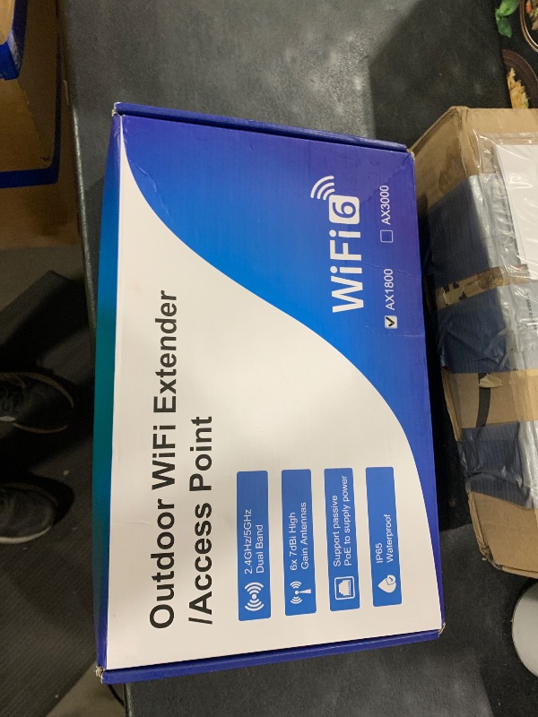 Photo 1 of Outdoor WiFi Extender AX1800, Outdoor High Power Long Range WiFi Booster with 6 Antennas, Dual Band Outdoor Access Point Gigabit Port, WiFi Extenders Booster for Backyard, Garage, Farm, Pool