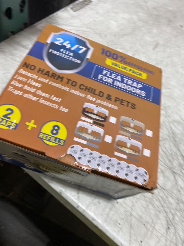 Photo 1 of 2 Pack Flea Traps for Inside Your Home, Indoor Flea Traps with 8 Sticky Pads, Flea Monitoring Trap for Home, Sticky Insect Catcher for Fleas, Moths & Gnats