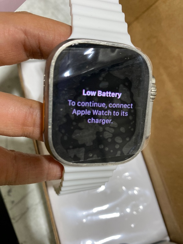Photo 1 of Apple Watch Ultra 2 [GPS + Cellular 49mm] Smartwatch with Rugged Titanium Case & White Ocean Band. Fitness Tracker, Precision GPS, Action Button, Extra-Long Battery Life, Bright Retina Display