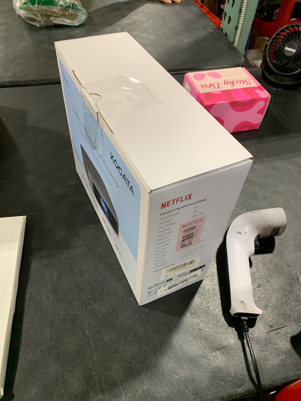 Photo 1 of Short Throw Projector 4K with WiFi and Bluetooth,2000ANSI Auto Focus Keystone Smart Projector Built in Apps Dolby Audio Home Theater Movie Portable Outdoor Projector Ceiling Gunmetal