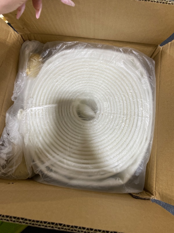 Photo 1 of ZYfire Fire Hose - 1-1/2" ID x 50 FT Single Jacket TPU Fire Hose Industrial Hose Firefighter Hose with M × F NST/NH Brass Couplings Lightweight Lay Flat Water Hose for Use in Firefighting, Residential