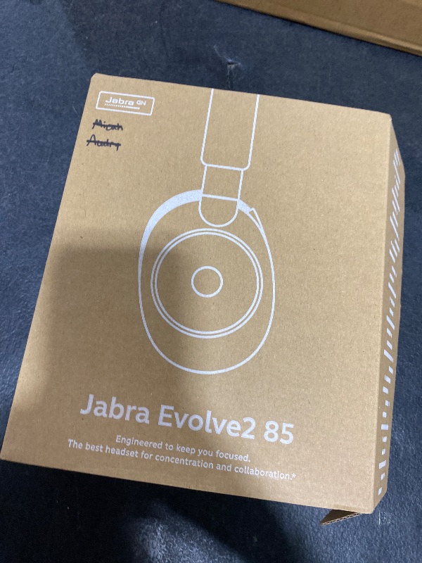 Photo 1 of Jabra Evolve2 85 Wireless PC Headset – Noise Cancelling UC Certified Stereo Headphones with Long-Lasting Battery – USB-C Bluetooth Adapter – Black
