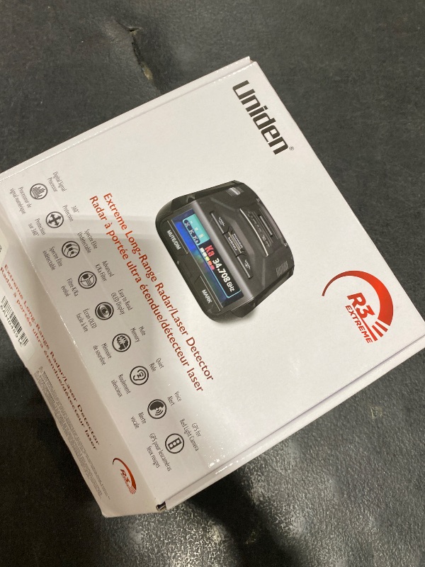 Photo 1 of Uniden R3 EXTREME LONG RANGE Laser/Radar Detector, Record Shattering Performance, Built-in GPS w/ Mute Memory, Voice Alerts, Red Light & Speed Camera Alerts, Multi-Color OLED Display , Black