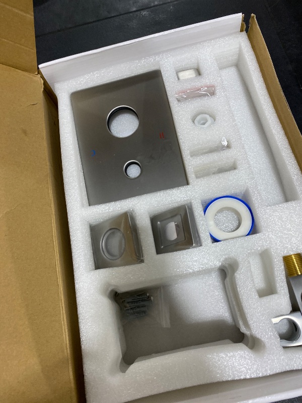 Photo 1 of JingGang Brushed Nickel Shower System 10 Inch Bathroom Luxury Rain Mixer Shower Combo Set Wall Mounted Rainfall Shower Head and Handheld System Shower Faucet Rough-in Valve Body and Trim Kit