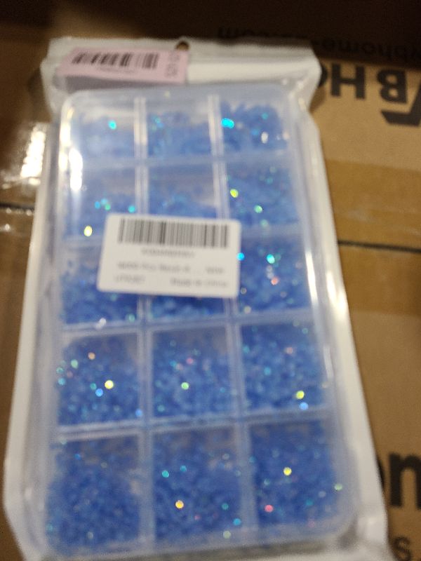 Photo 1 of 16000 Pcs Resin Rhinestones for Crafting, Flatback Light Blue Gems Jelly Rhinestones, Mixed Sizes Blue Bedazzling Crystal with Pickup Tool for DIY Crafts Clothing Tumblers Mugs Shoes Fabric Nail Art