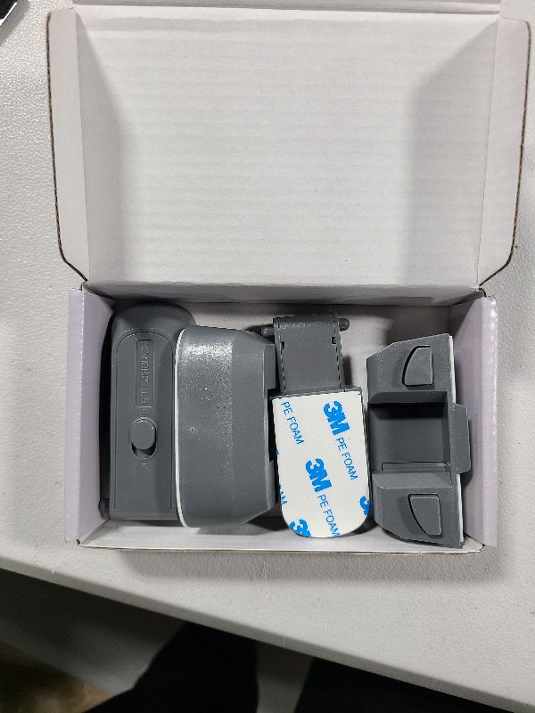 Photo 1 of 2-Pack Child Proof Fridge Lock with Adhesive - No Tools Required - Refrigerator Lock for Kids - Freezer Latch to Keep Door Closed - for Toddlers, Cats, & Dogs.