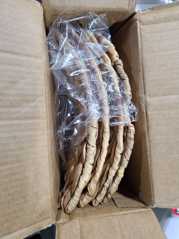 Photo 1 of 14" Mini Christmas Tree Collar, Hand Woven Hyacinth Christmas Tree Base, Rustic Farmhouse Style Tree Skirt, Suitable for Christmas Base Decorations On Desks, Offices and Bedrooms