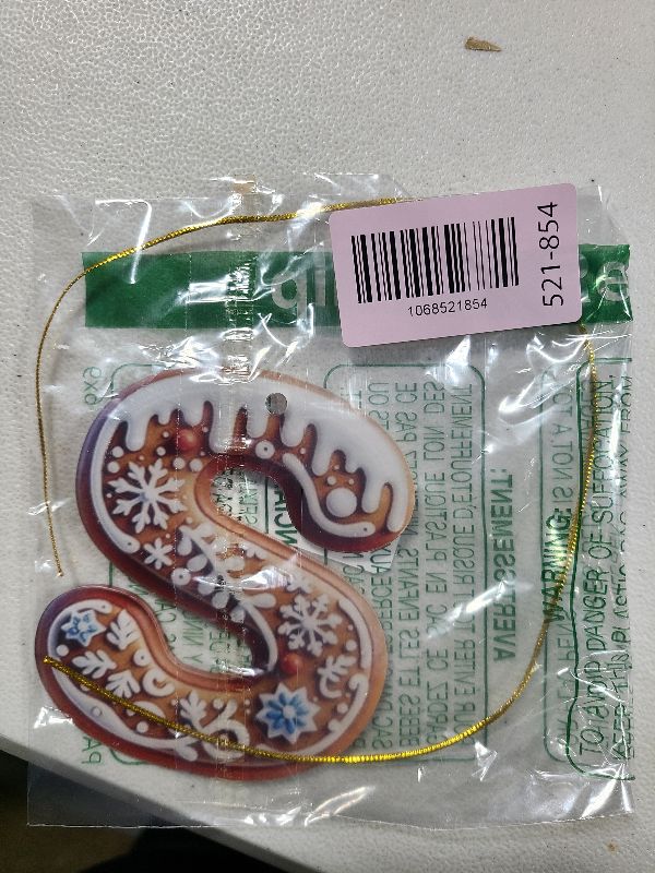 Photo 1 of 26 Gingerbread Alphabet Letter Ornaments, Christmas Letters Ornaments A to Z, Ornament Letters Decorative Hanging Xmas Alphabet Letters for Tree DIY Craft Christmas Ornaments (S)