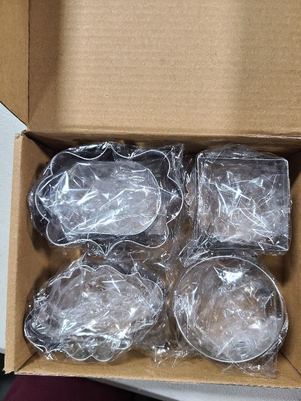 Photo 1 of 10 PCS Plaque Frame Cookie Cutters Set Fondant Tiles Biscuit Cutter Molds for Cookie Fruit Shapes