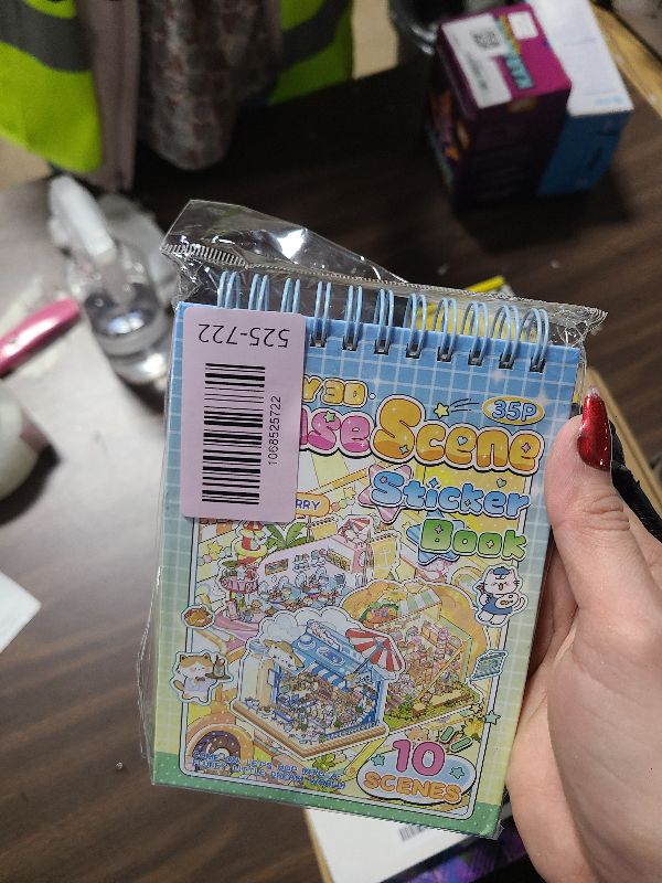 Photo 1 of 10 Sets DIY 3D House Stickers, Scene Miniature Sticker Book, Cute Cartoon Scenes for Women Girls Teen Kids, Make Your Own Sticker, Fun Room BookRelief Stress Pass The Time