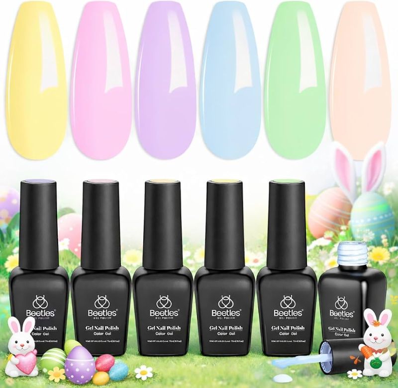 Photo 1 of     em Form
    Liquid

    Trendy Gel Polish Set: This set includes 6 trendy pastel shades of easter gel nail polish featuring spring colors like yellow, pink, purple, and blue - perfect for creating stylish manicures at home. Color Number: a675-a676-a67