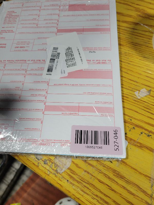 Photo 1 of 1099 INT Interest Tax Forms Set 4 Part 10 Pack for 2025 And Self-Seal envelopes. Kit For 10 Vendors, Laser Forms Designed for QuickBooks and Accounting Software