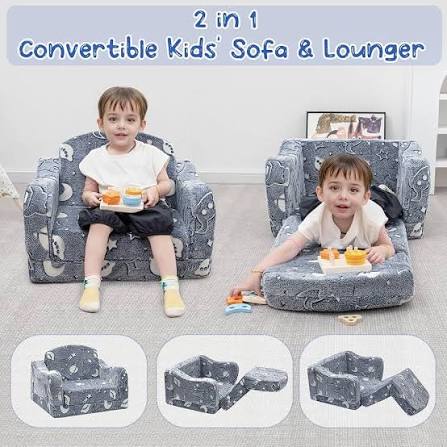 View 1 of
Visit the Store, Airpanda
Airpanda
Visit the Store
4.4
4.4 out of 5 stars
(418)
Comfy Toddler Couch and Chair for Kids with Blanket, 2-in-1 Soft Plush Fold Out Kids Sofa Chairs for Girls and Boys, Convertible Sofa to Lounger for Playroom, Glowing Starry