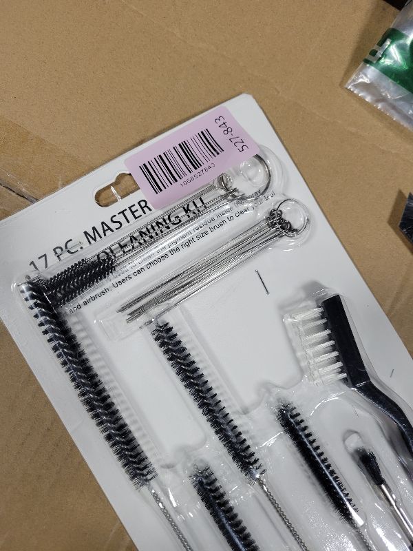 Photo 1 of 17pcs Multi-Purpose Spray Gun Cleaning Kit,Nylon Brushes Paint Gun Cleaning Kit Mini Brushes & Needles for Clean Airbrush Nozzles Spray Guns Tattoo Equipment (17)