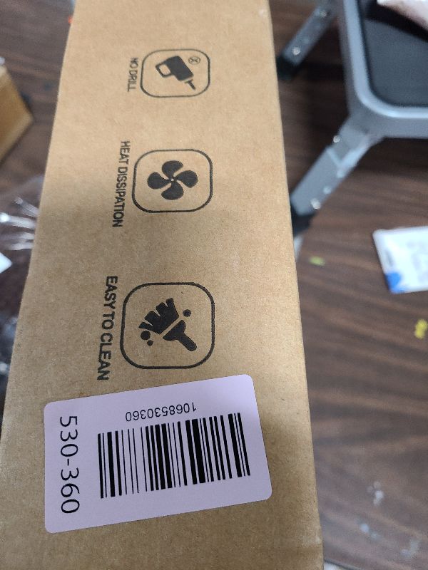 Photo 1 of 2 Pack Under Desk Cable Management Box White, Cinati 26.8" Wire Organizers No Drill, Cord Organization Tray with Clamp for Office, Home - No Damage to Desk