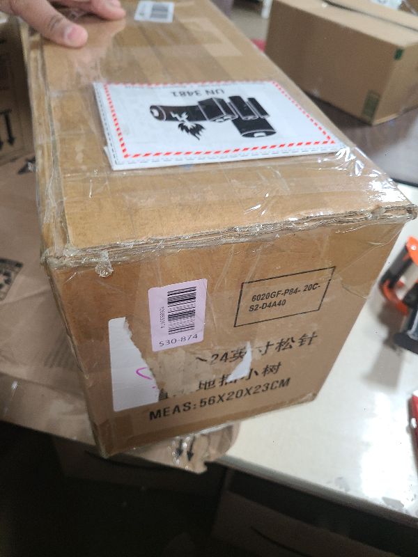 Photo 1 of 2 Pack 39'' Solar Christmas Tree Lights Outdoor - Large White Solar Christmas Tree with 100 LED Multi-Color C6 String Lights for Outside Decorations, Xmas Trees Decor for Yard Pathway Cemetery